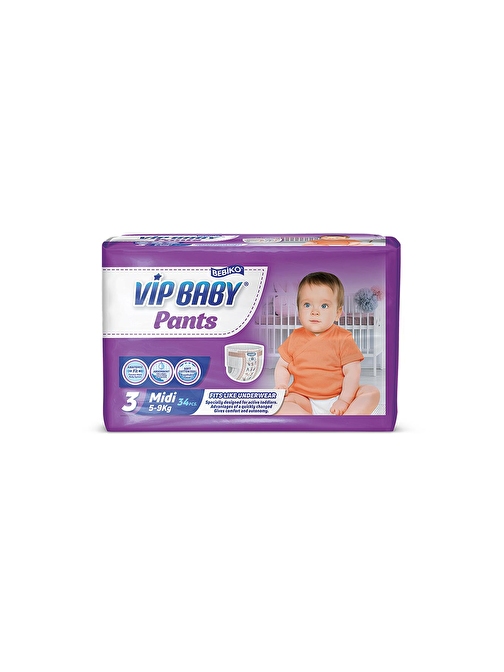 Bebiko Vip Baby 5 - 9 kg 3 Numara Bebek Bezi 34 Adet