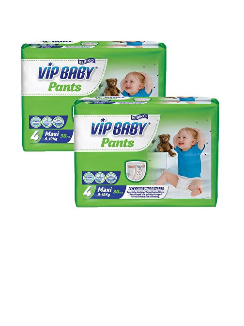 Bebiko Vip Baby 8 - 19 kg 4 Numara Bebek Bezi 60 Adet