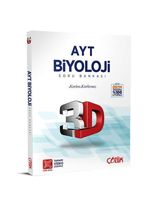 3D Yayınları AYT 3D Biyoloji Tamamı Video Çözümlü Soru Bankası 3D Yayınları