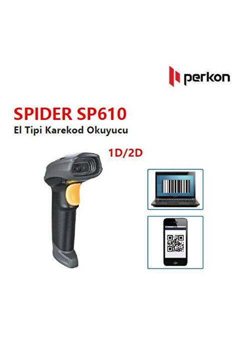 Perkon Spider SP610 1D-2D Kablosuz USB Led Barkod Okuyucu