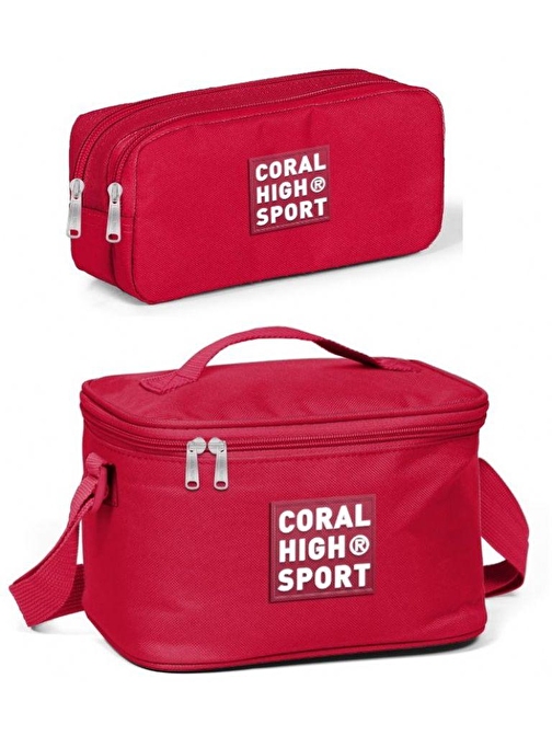 Coral High Sport Kırmızı Beslenme ve Kalem Çantası Okul Seti