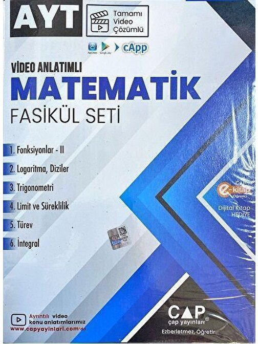 Ayt Matematik Seti Tamamı Video Çözümlü Çap