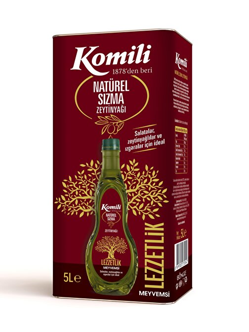 Komili Lezzetlik Meyvemsi Natürel Sızma Zeytinyağı 5 lt