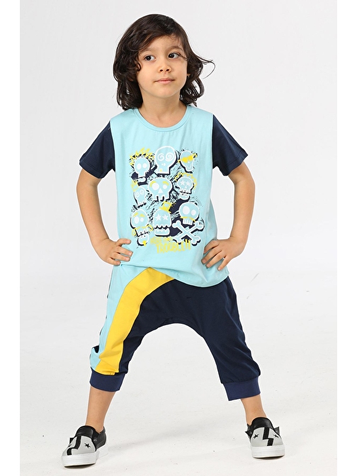 LupiaKids Skull Travel Kapri+T-Shirt Takım LPY-21-011