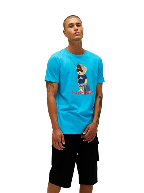 Bad Bear 22.01.07.004 - Bull Erkek T-Shirt Mavi Xl