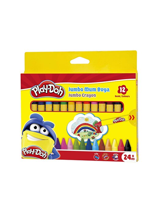 Play-Doh 12+ Yaş Silinebilir Crayon Mum Boya Jumbo 12 Renk