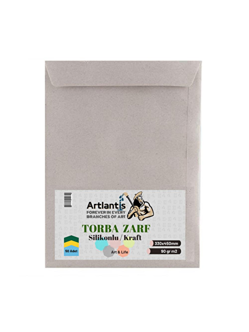 Artlantis Kraft Torba Zarf Silikonlu 33x45 Beyaz 50' Li 1 Paket