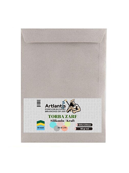 Artlantis Kraft Torba Zarf Silikonlu 320x420 Beyaz 50' Li 1 Paket