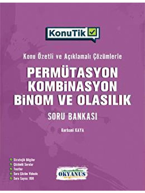Konutik Permütasyon Kombinasyon Binom Ve Olasılık Soru Bankası Okyanus Yayınları