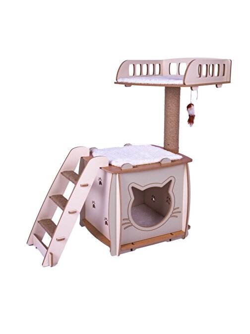 Patihomes Pro Kedi Evi XL Yataklı - Kedi Tırmalaması