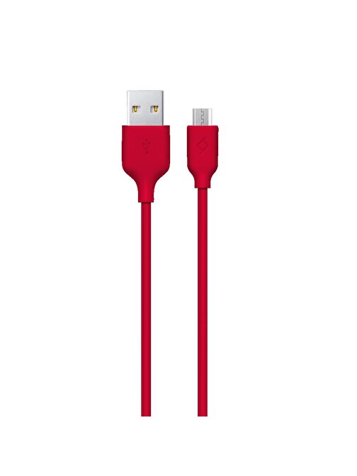 TTEC Universal 2DK7530K Micro USB Type-C Hızlı Şarj Kablosu 1.2 m Kırmızı