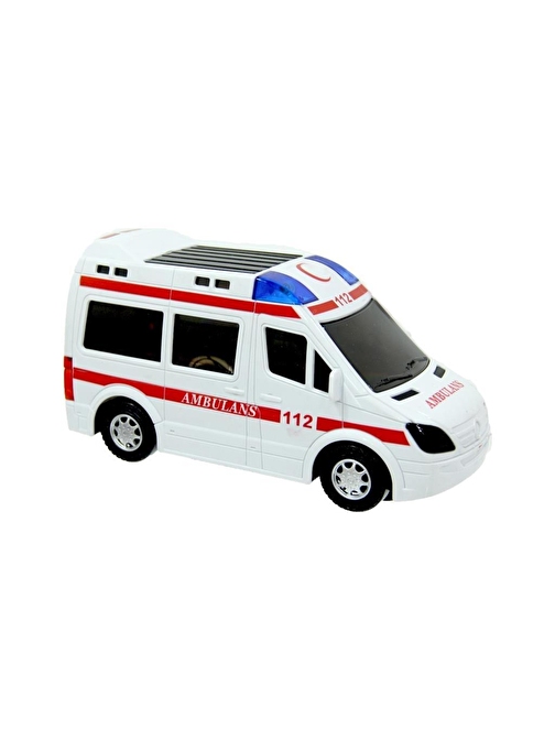 Prestij Oyuncak Işıklı Sesli Pilli Beyaz Ambulans Arabası 112 Küçük Oyuncak Araba