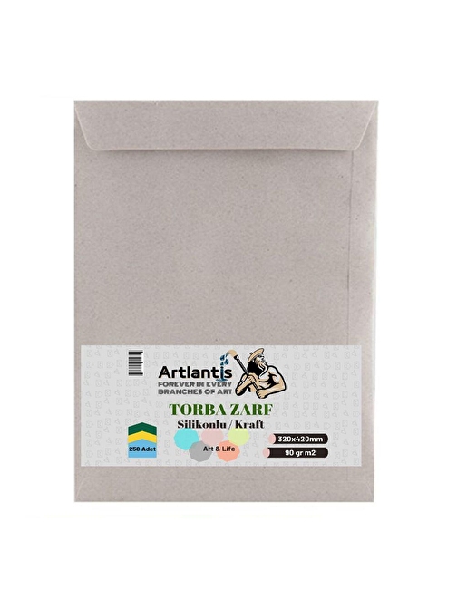 Artlantis Kraft Torba Zarf Silikonlu 320x420 Beyaz 250' Li 1 Paket