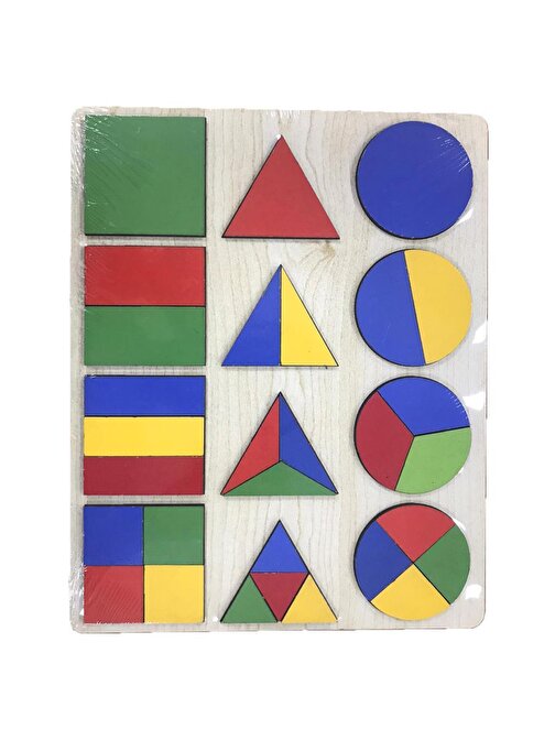 Farbu Oyuncak FBP06 Şekiller Eğitici Ahşap Puzzle Renkli 2 - 4 Yaş