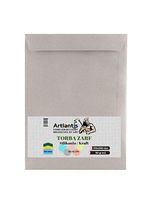 Artlantis Kraft Torba Zarf Silikonlu 170x250 cm Beyaz 100' Lü 1 Paket