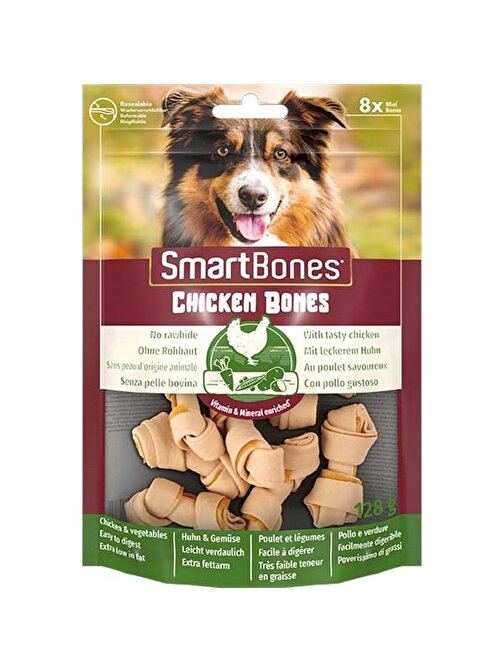 SmartBones Tavuklu Düğüm Köpek Ödül Kemiği Mini 128 Gr