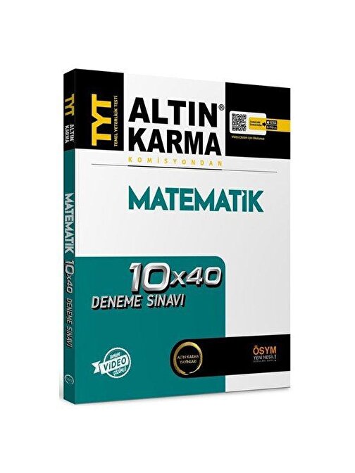 Altın Karma Yayınları TYT Matematik Tamamı Video Çözümlü 10x40 Deneme Sınavı Altın Karma