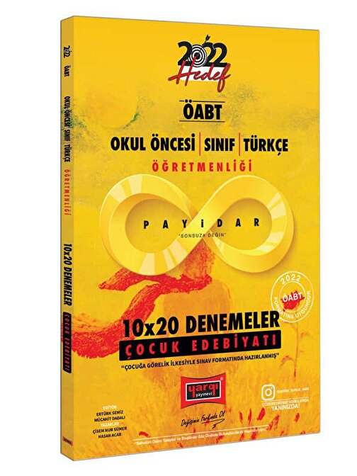 Yargı Yayınları 2022 ÖABT Payidar Okul Öncesi Sınıf Türkçe Öğretmenliği Çocuk Edebiyatı 10x20 Denemeler