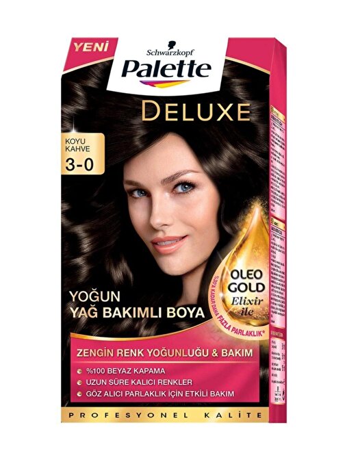 Palette Deluxe Saç Boyası 3.0 Koyu Kahve X 3 Adet