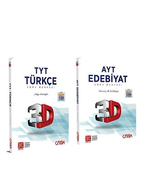 Ankara Kitap Merkezi 3D Yayınları TYT Türkçe ve AYT Edebiyat Soru Bankası Seti 2 Kitap