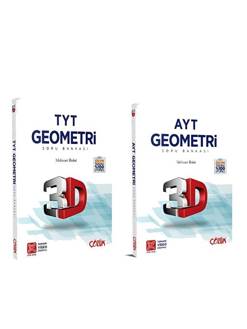 Ankara Kitap Merkezi 3D Yayınları TYT AYT Geometri Soru Bankası Seti 2 Kitap