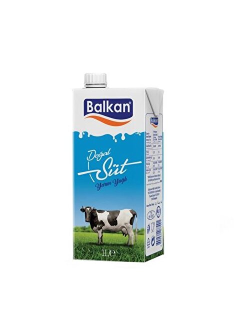 David Walker Balkan Süt  Yarım Yağlı  1 Kg x 12 Adet