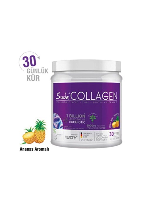 Bigjoy Vitamins Suda Collagen + Probiotic Pineapple Ananas Aromalı Takviye Edici Gıda 300 Gr