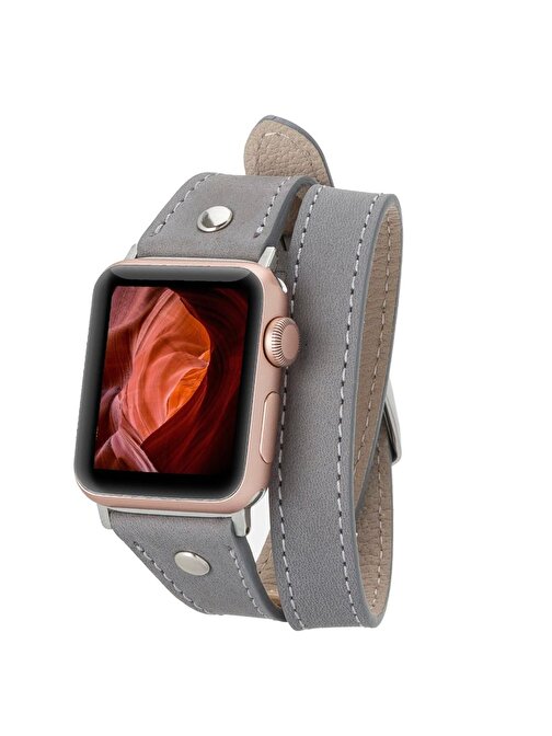 Bouletta Apple Watch 42 - 44 - 45 mm Deri Slim Double Tour ST RST9 Akıllı Saat Kordonu