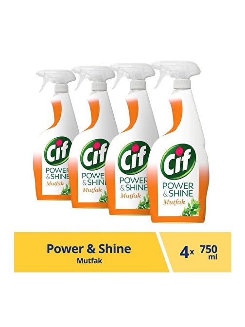 Cif Power & Shine Mutfak Sprey Temizleyici 750 ml X 4 Adet