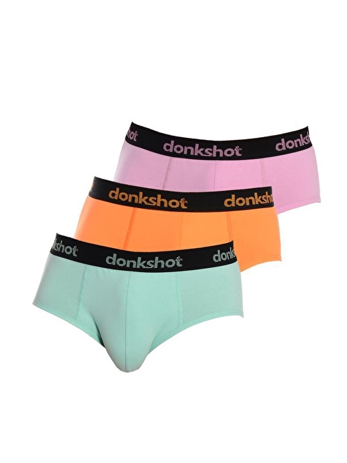 Donkshot Likralı Erkek Slip Boxer 3 lü 1108V3 (Mint-Orange-Lila)