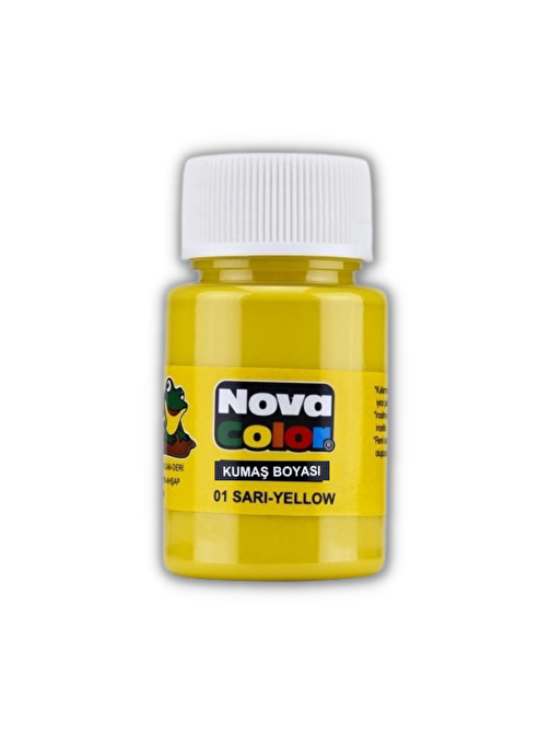 Nova Color Tişört Çanta Tekstil Likit Kumaş Boyası Sarı 30 ml