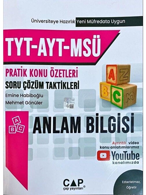 Tyt Ayt Msü Anlam Bilgisi Konu Özetli Soru Çözüm Taktikleri Çap Yayınları