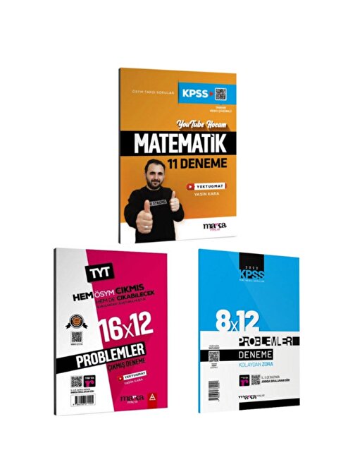 Marka Yayınları 2022 KPSS Matematik 11 Deneme Tamamı Video Çözümlü & KPSS 8x12 &tytb16x12 Yektugmat