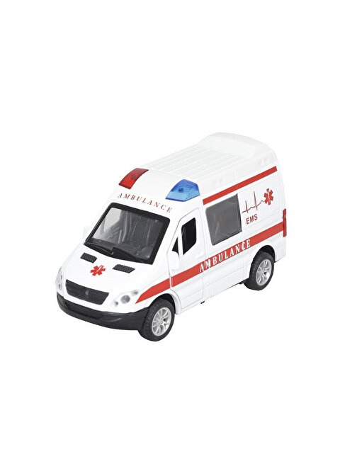 Pasifik Işıklı Ambulans Küçük Oyuncak Araba Beyaz