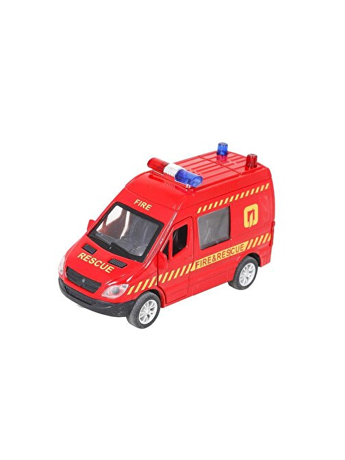 Pasifik Işıklı Ambulans Küçük Oyuncak Araba Kırmızı
