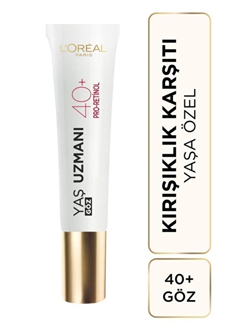 L'Oreal Paris Yaş Uzmanı 40+ Kırışıklık Karşıtı Aydınlatıcı Göz Kremi 15ml