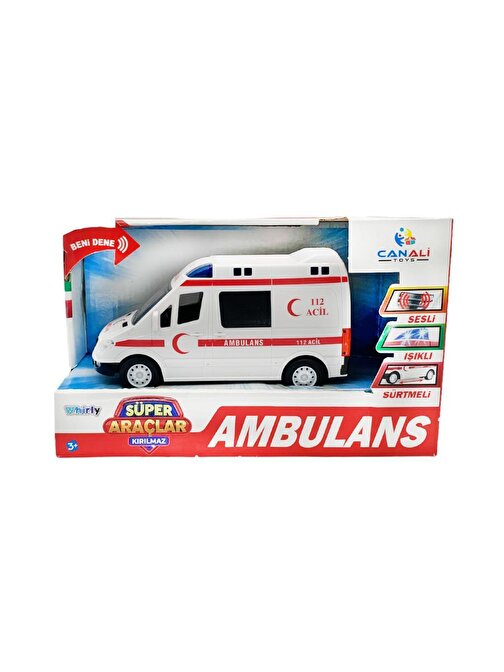 Canali Toys Eğitici Sesli Işıklı Sesli Pilli Oyuncak Ambulans 2 - 4 Yaş