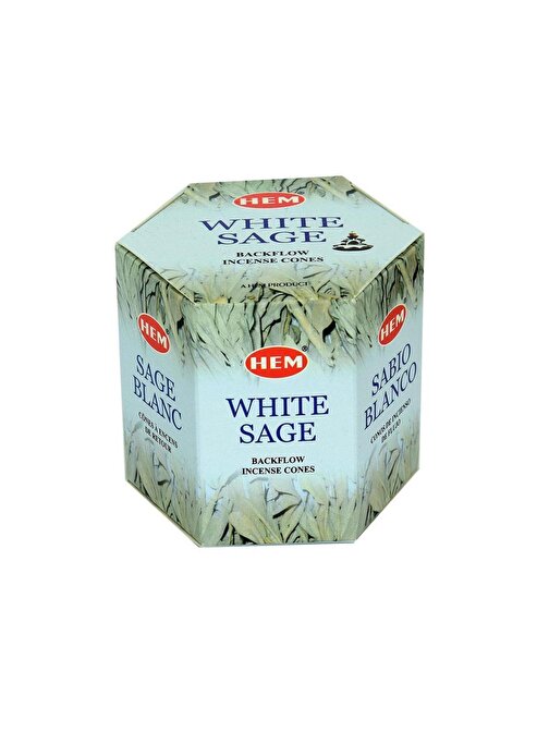Hem Tütsü Beyaz Adaçayı Kokulu 40 Konik Tütsü - Geri Akışlı White Sage