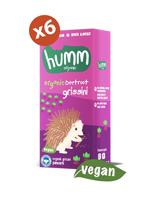 Organik Pancarlı Vegan Grissini 75g X 6 Adet