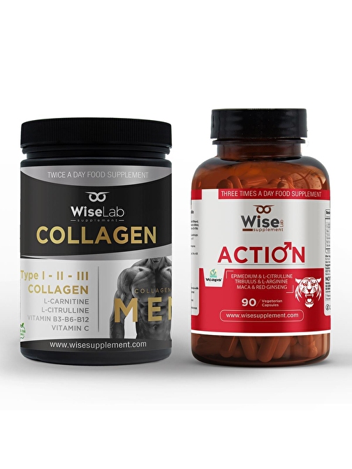 Wiselab Men Collagen 300Gr + Action Bitkisel Erkek Takviye 90 Kapsül