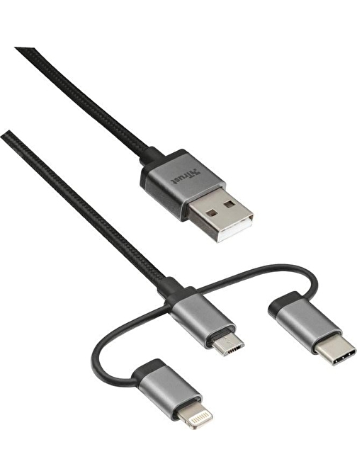 Trust Apple 22693 3in1 Lightning - Micro USB -Type-c Hızlı Şarj Kablosu 1 m