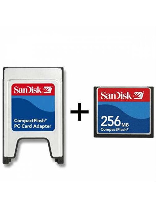 Sandisk 256Mb Compact Flash Kart + Pcmcıa Adaptör
