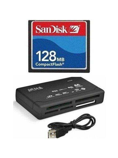Pmr 128 Mb Sandisk Compact Flash Hafıza Kartı - Usb 2.0 Cf Kart Okuyucu