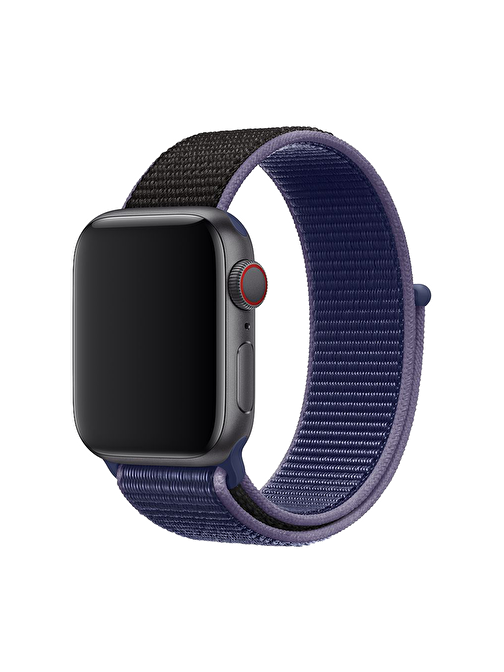 E2M KRD03 Apple Watch 42 - 44 mm Hasır Spor Akıllı Saat Kordonu Mor