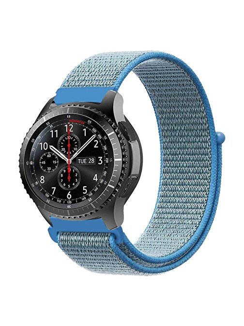 E2M Huawei Watch 20mm KRD - 03 Hasır Açık Mavi Kordo