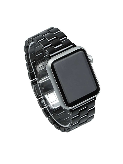 E2M KRD08 Apple Watch 38 - 40 mm Seramik Akıllı Saat Kordonu Siyah