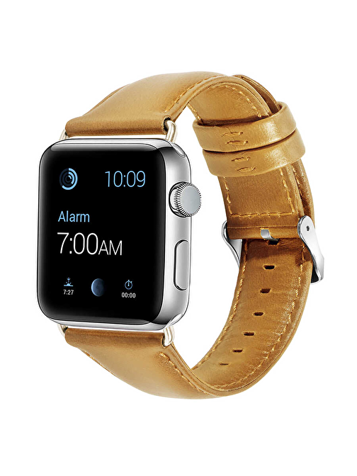 E2M Apple Watch 42 - 44 mm KRD10 Deri Akıllı Saat Kordonu Gold