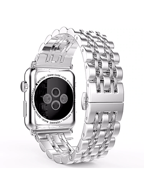 E2M Apple Watch 42 - 44 mm KRD07 Metal Akıllı Saat Kordonu Gümüş