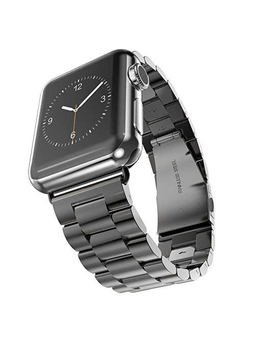 E2M KRD05 Apple Watch 38 - 40 mm Klasık Metal Akıllı Saat Kordonu Sıyah