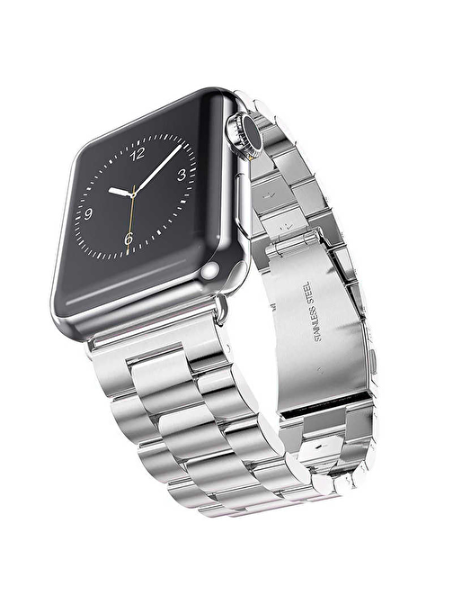 E2M KRD05 Apple Watch 38 - 40 mm Klasık Metal Akıllı Saat Kordonu Gumus